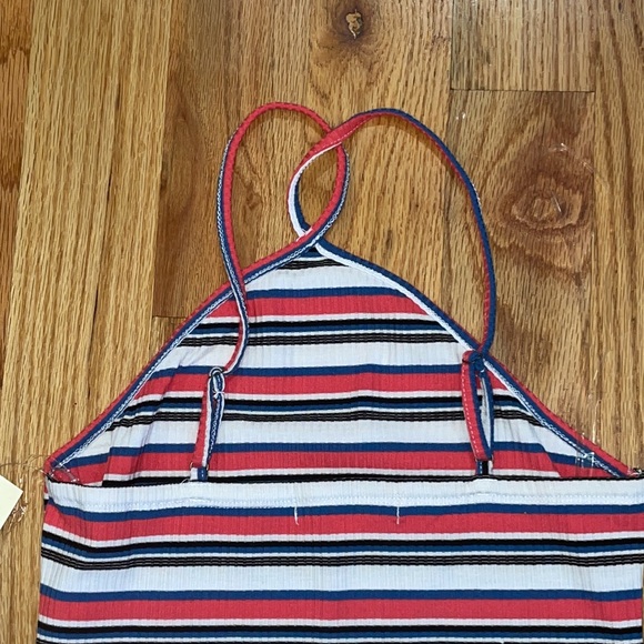 NEW Women's Stretchy Fitted Rewind  Bodycon X back open Mini Dress Red Navy L - Picture 15 of 17